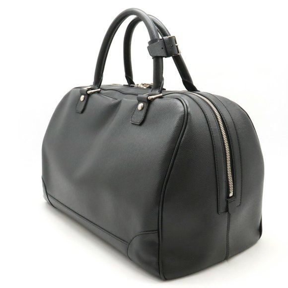 LOUIS VUITTON Taiga Stanislav Boston Bag Handbag Travel Ardoise Black M31152 - Picture 3 of 8